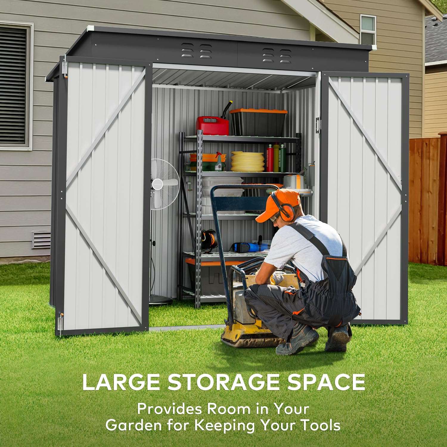 Gardening Tools Storage - Gudang Penyimpanan Luar Ruangan Berbahan Logam,