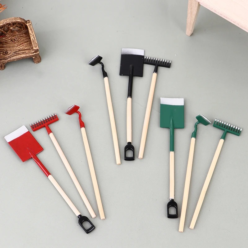 Gardening Tools Toys - 3 Buah 1:12 Miniatur Rumah Boneka