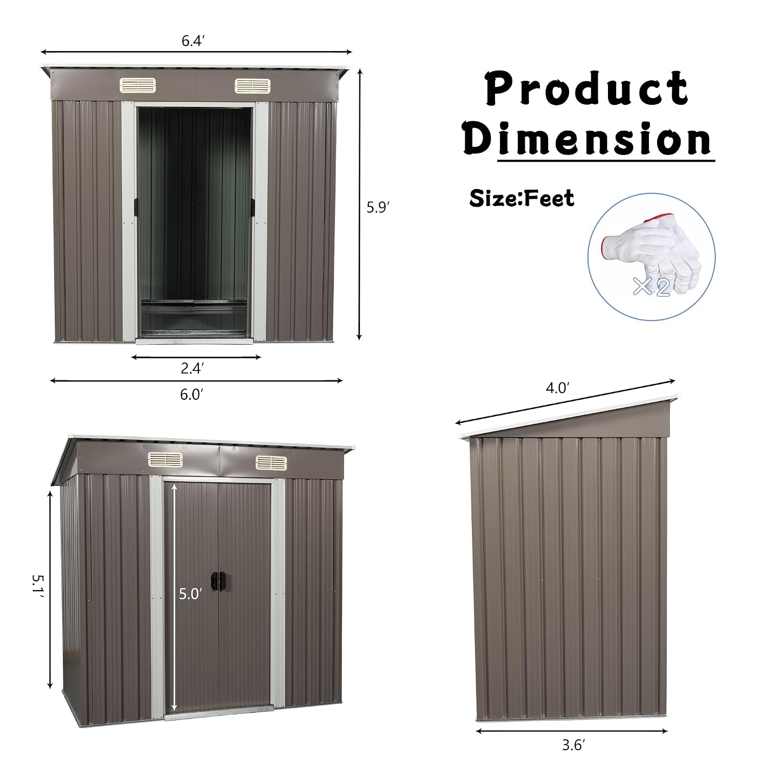 Gardening Tools Storage - Gudang Penyimpanan Luar Ruangan Berbahan Logam