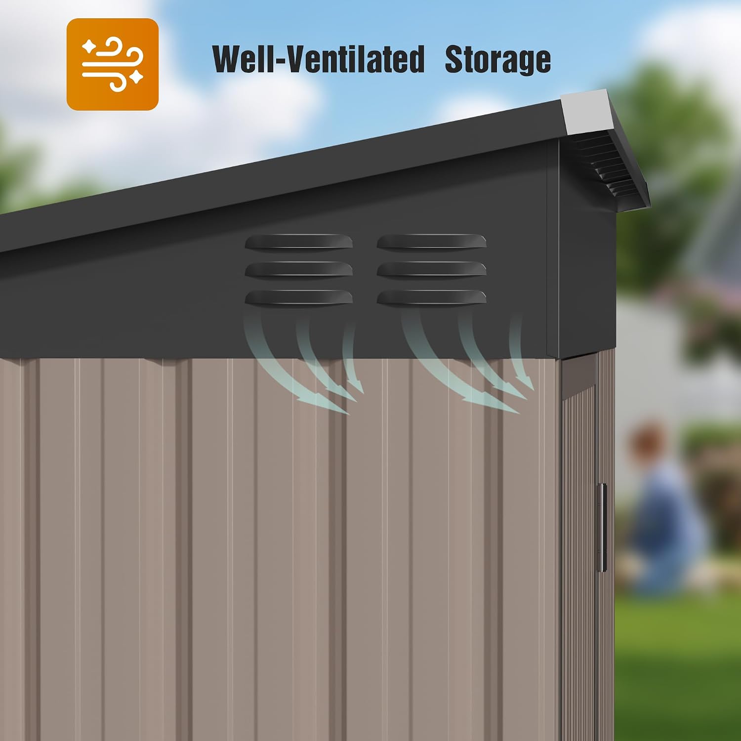 Gardening Tools Storage - Gudang Penyimpanan Taman Berbahan Logam dengan