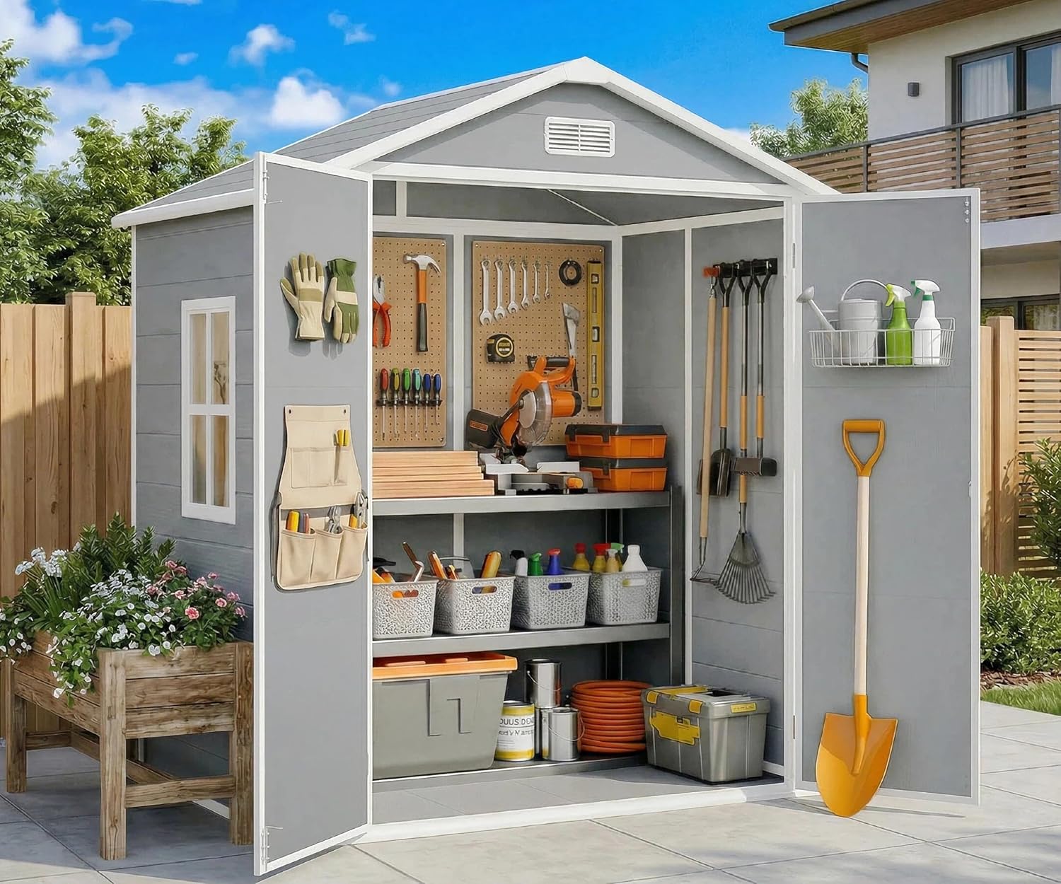 Gudang Penyimpanan Resin denga - Gardening Tools Storage ulasan dan harga
