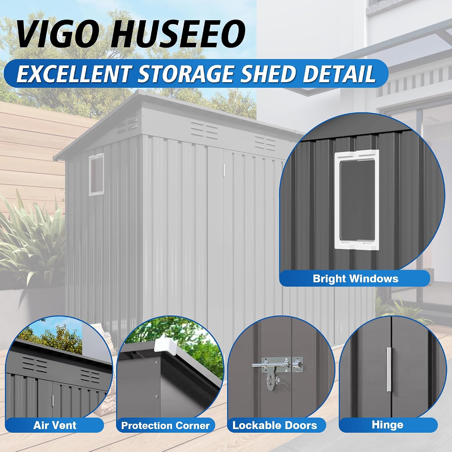 Gudang logam berukuran 9x4 kak - Gardening Tools Storage ulasan dan harga